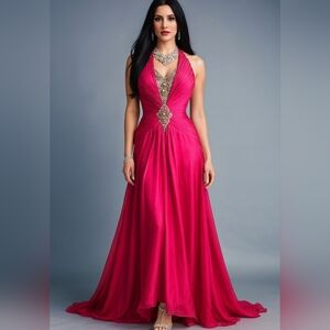 Elegant Pink Evening Gown